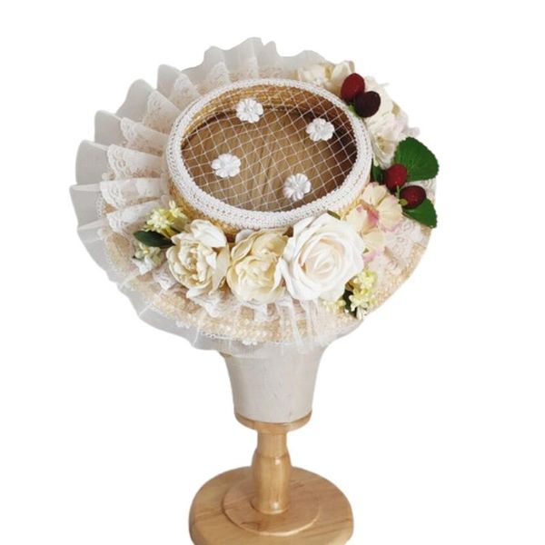 wide brim hats women lolita flower straw hat with bow ruffle lace hollow flat kawaii headwear vintage bonnet cap headpiece n2ue, Blue;gray
wide brim hats women lolita flower straw hat with bow ruffle lace hollow flat kawaii headwear vintage bonnet cap headpiece n2ue, Blue;gray