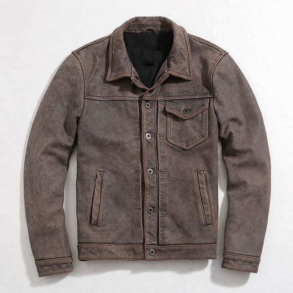 men's leather & faux 2021 vintage brown japan casual style genuine jacket men single breasted plus size 3xl real natural cowhide autumn, Black
men's leather & faux 2021 vintage brown japan casual style genuine jacket men single breasted plus size 3xl real natural cowhide autumn, Black