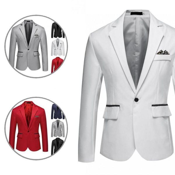 men's suits & blazers soft long sleeve decorative pocket suit coat casual jacket for business, White;black
men's suits & blazers soft long sleeve decorative pocket suit coat casual jacket for business, White;black