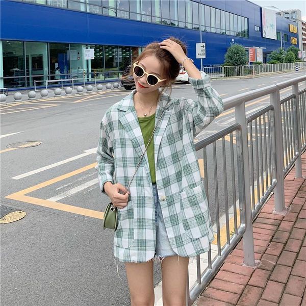 women's suits & blazers 2021 spring and autumn blazer loose casual slim cardigan temperament fashion lattice tide brand suit jacket qq2, White;black
women's suits & blazers 2021 spring and autumn blazer loose casual slim cardigan temperament fashion lattice tide brand suit jacket qq2, White;black
