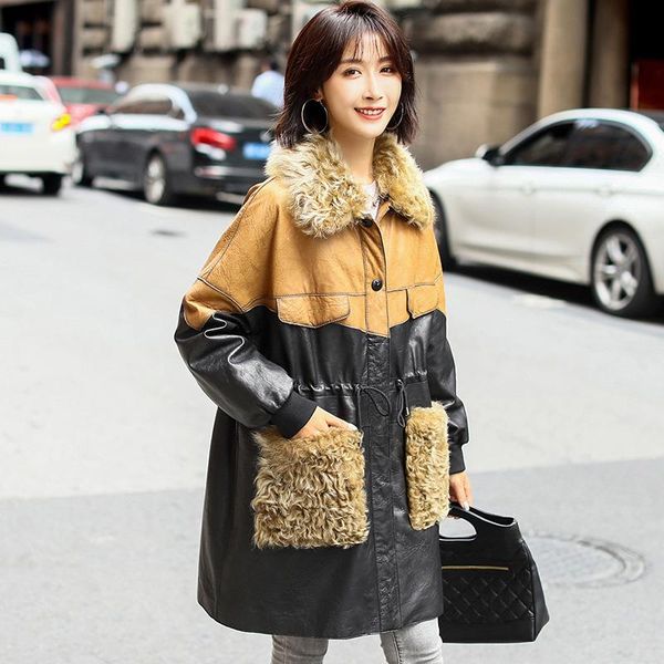 women's leather & faux 100% genuine duck down jacket women winter natural wool collar clothes 2021 korean warm sheepskin coat parkas 19, Black
women's leather & faux 100% genuine duck down jacket women winter natural wool collar clothes 2021 korean warm sheepskin coat parkas 19, Black