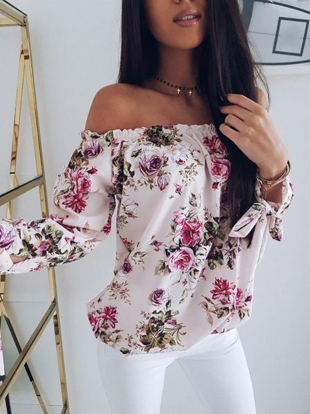 new fashion womens summer floral off shoulder loose blouses casual three quater shirt blouse drop shipping, White
new fashion womens summer floral off shoulder loose blouses casual three quater shirt blouse drop shipping, White