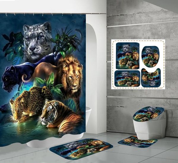 shower curtains animals wolf tiger lion leopard printed curtain set waterproof decor with anti-slip toilet lid cover mat rug doormat
shower curtains animals wolf tiger lion leopard printed curtain set waterproof decor with anti-slip toilet lid cover mat rug doormat