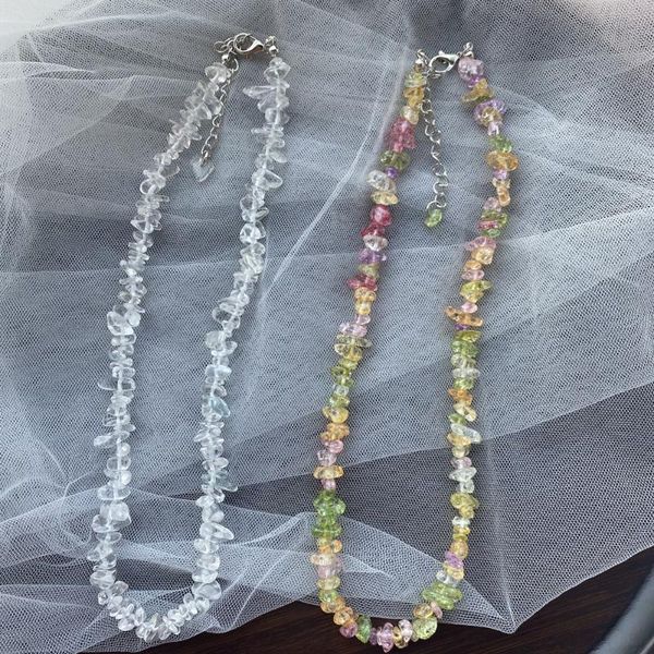 chains minimalist elegant colorful crystal irregular beads chokers necklaces for women fashion neck jewelry sweet goth necklace, Silver
chains minimalist elegant colorful crystal irregular beads chokers necklaces for women fashion neck jewelry sweet goth necklace, Silver