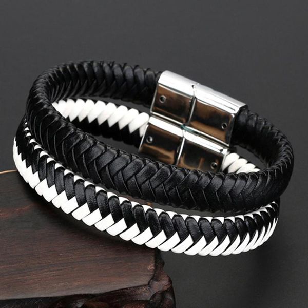 charm bracelets anime black and white hand-woven leather bracelet stainless steel magnetic buckle fashion men's couple gifts wholesale, Golden;silver
charm bracelets anime black and white hand-woven leather bracelet stainless steel magnetic buckle fashion men's couple gifts wholesale, Golden;silver