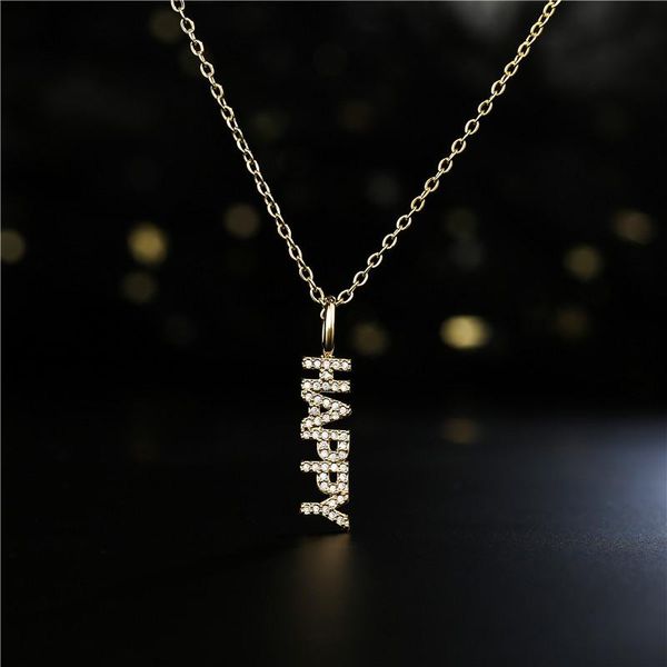 2021 new fashion english motivational words pendant necklace for women men luxury cubic zircon jewelry gold chain necklace, Silver
2021 new fashion english motivational words pendant necklace for women men luxury cubic zircon jewelry gold chain necklace, Silver