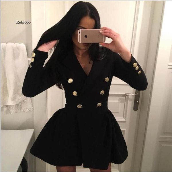 casual dresses blazer dress women office ladies double breasted autumn pink white notched pocket long feminino, Black;gray
casual dresses blazer dress women office ladies double breasted autumn pink white notched pocket long feminino, Black;gray