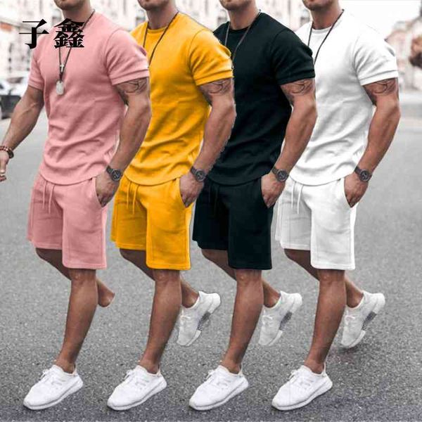 2021 summer menswear slim fit trend men' casual suit, White 
2021 summer menswear slim fit trend men' casual suit, White