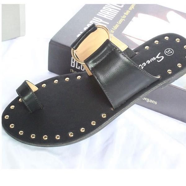 summer fashion women's slippers open toe set rivet sandals outdoor shallow no-slip ladies flat plus size, Black
summer fashion women's slippers open toe set rivet sandals outdoor shallow no-slip ladies flat plus size, Black