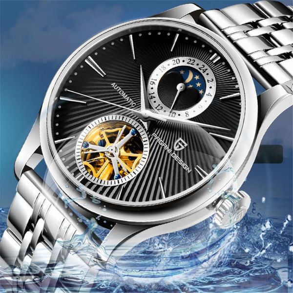wristwatches pagani design brand men's watch tourbillon automatic mechanical fashion moon phase waterproof clock sapphire glass, Slivery;brown
wristwatches pagani design brand men's watch tourbillon automatic mechanical fashion moon phase waterproof clock sapphire glass, Slivery;brown