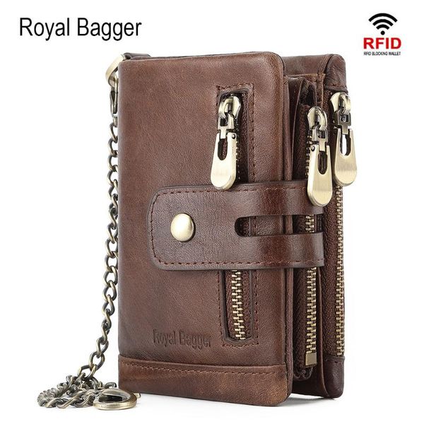 wallets royal bagger men's short wallet engraving rfid block real genuine cow leather coin purse with chain strap men retro, Red;black
wallets royal bagger men's short wallet engraving rfid block real genuine cow leather coin purse with chain strap men retro, Red;black