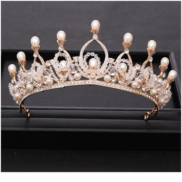 trendy wedding crown baroque rhinestone crystal pearl crown golden princess headdress bridal wedding hair accessories jllkhr
trendy wedding crown baroque rhinestone crystal pearl crown golden princess headdress bridal wedding hair accessories jllkhr
