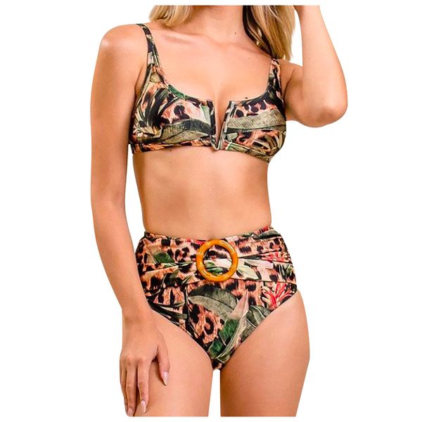 3Pieces/Lot Hight Waist Women Fashion Casual Plant Print Bikini Set Two Pieces Split With Chest Pad Soft Comfortable Swimsuit, Black
3Pieces/Lot Hight Waist Women Fashion Casual Plant Print Bikini Set Two Pieces Split With Chest Pad Soft Comfortable Swimsuit, Black