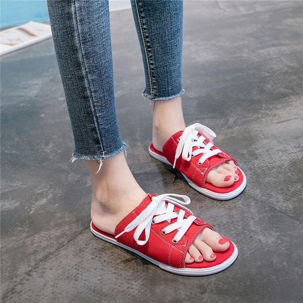 slippers 2021 canvas flip flop sandals for women summer shoes flat fashion lace up outdoor slides chausson femme, Black
slippers 2021 canvas flip flop sandals for women summer shoes flat fashion lace up outdoor slides chausson femme, Black