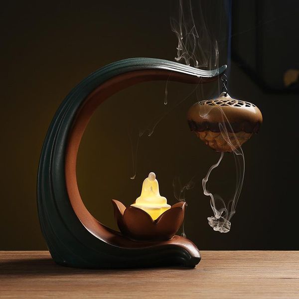 fragrance lamps backflow incense burner+20 cone light buddha holder censer for home office teahouse decor
fragrance lamps backflow incense burner+20 cone light buddha holder censer for home office teahouse decor