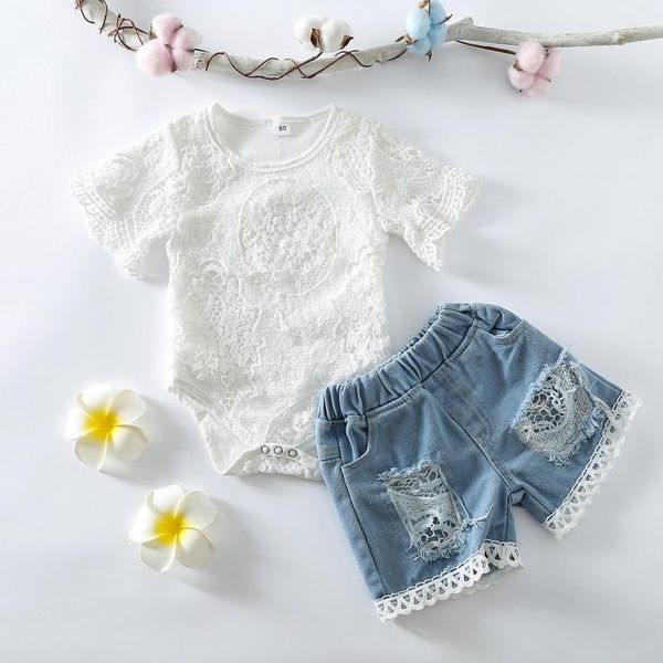 clothing sets fashion born infant baby girls clothes summer solid colors short sleeve lace romper jumpsuit +jeans shorts outfit set#g4, White
clothing sets fashion born infant baby girls clothes summer solid colors short sleeve lace romper jumpsuit +jeans shorts outfit set#g4, White