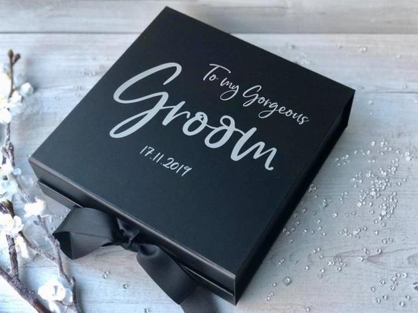 gift wrap personalised groom box luxury foil printed from the bride personalized wedding name morning
gift wrap personalised groom box luxury foil printed from the bride personalized wedding name morning