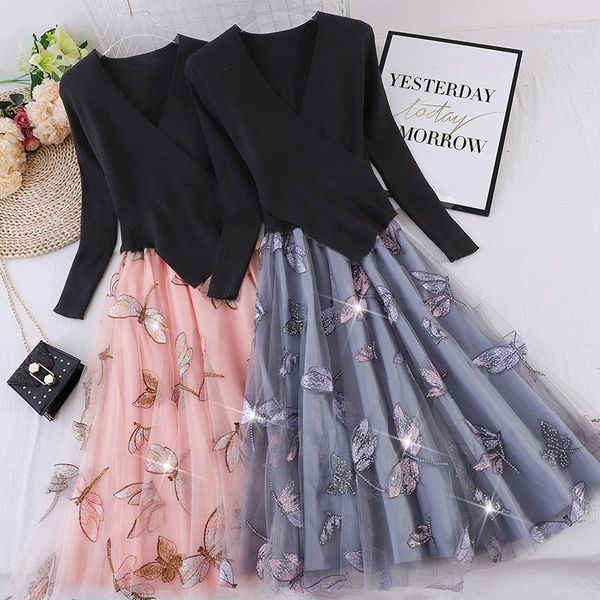 casual dresses 2094 autumn fashion long sleeve knitted stitch mesh medium-length dress super fairy bow sequins women, Black;gray
casual dresses 2094 autumn fashion long sleeve knitted stitch mesh medium-length dress super fairy bow sequins women, Black;gray