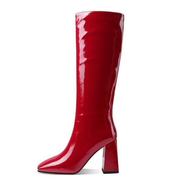 boots brand design square toe knee high women fashion mirror leather thick heel long 2021 winter shoes purple, Black
boots brand design square toe knee high women fashion mirror leather thick heel long 2021 winter shoes purple, Black