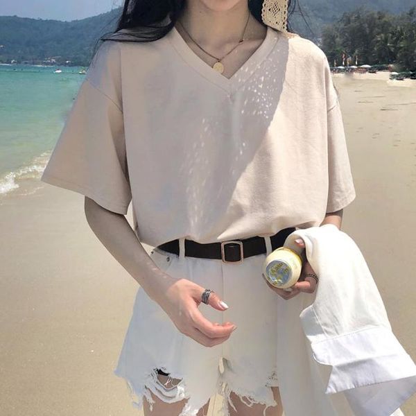 women's t-shirt summer 2021 korean loose short-sleeved female ins tide bottoming shirt v-neck top, White
women's t-shirt summer 2021 korean loose short-sleeved female ins tide bottoming shirt v-neck top, White