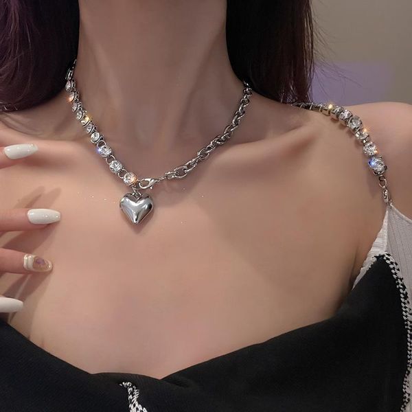 pendant necklaces elegant trendy gold choker necklace for women bridal wedding heart clavicle crystal chains jewelry, Silver
pendant necklaces elegant trendy gold choker necklace for women bridal wedding heart clavicle crystal chains jewelry, Silver