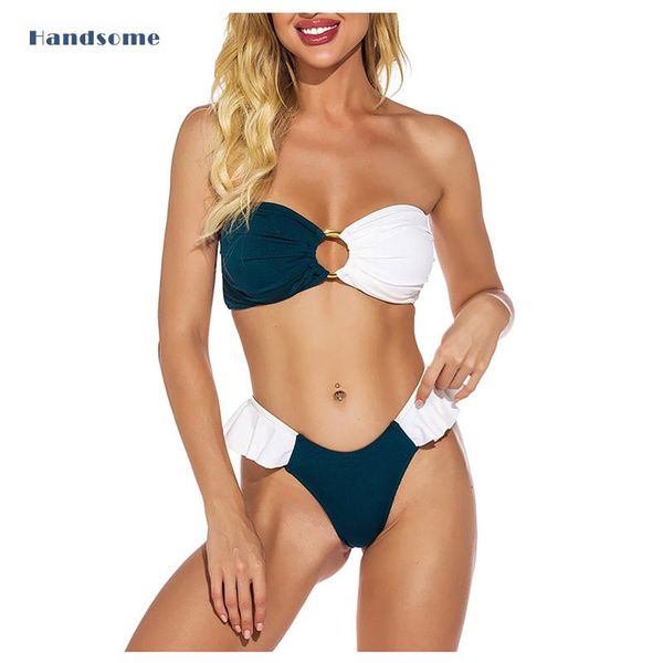 one-piece suits bikinis women's swimwear 2021 patchwork bandeau swimsuit female lace-up split biquini #4
one-piece suits bikinis women's swimwear 2021 patchwork bandeau swimsuit female lace-up split biquini #4