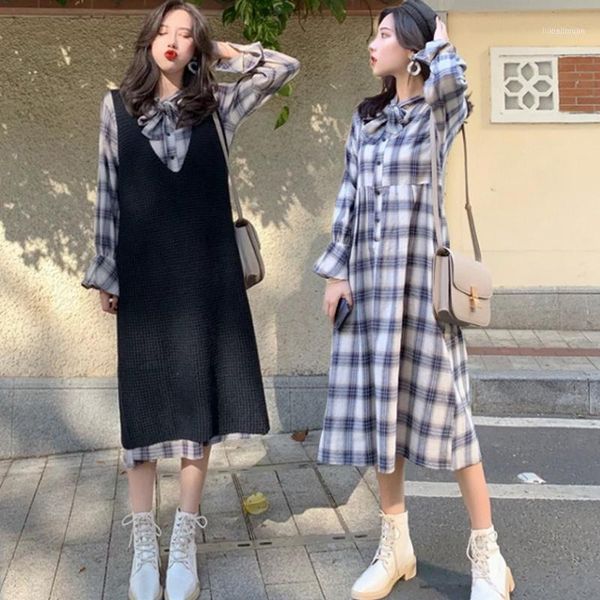 spring pregnant women fashion long-sleeved bow collar plaid dress v-neck knitting vest long loose maternity chiffon shirts1, White
spring pregnant women fashion long-sleeved bow collar plaid dress v-neck knitting vest long loose maternity chiffon shirts1, White