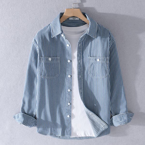 2021 100% autumn cotton from blue stripe of the with long sleeves comfortable for casual men striped shirts men's ilqi, Black
2021 100% autumn cotton from blue stripe of the with long sleeves comfortable for casual men striped shirts men's ilqi, Black