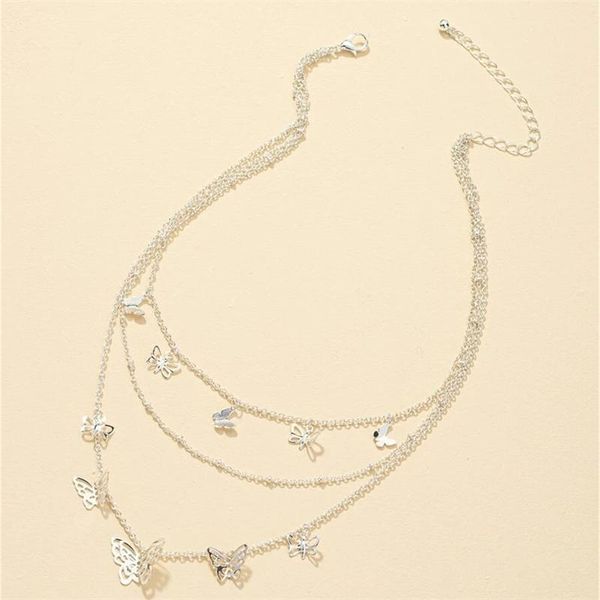 chains trendy silver multi-layer necklace, butterfly pendant women's daily accessories collares para mujer gargantilla
chains trendy silver multi-layer necklace, butterfly pendant women's daily accessories collares para mujer gargantilla