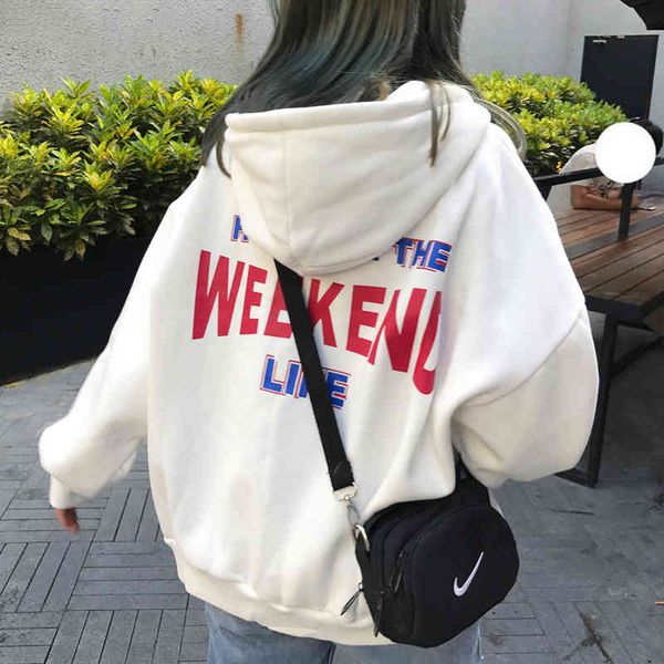women's hoodies & sweatshirts hooded plus velvet letter printed loose hoodie pockets of korean-style women harajuku all the fancy fashi, Black
women's hoodies & sweatshirts hooded plus velvet letter printed loose hoodie pockets of korean-style women harajuku all the fancy fashi, Black