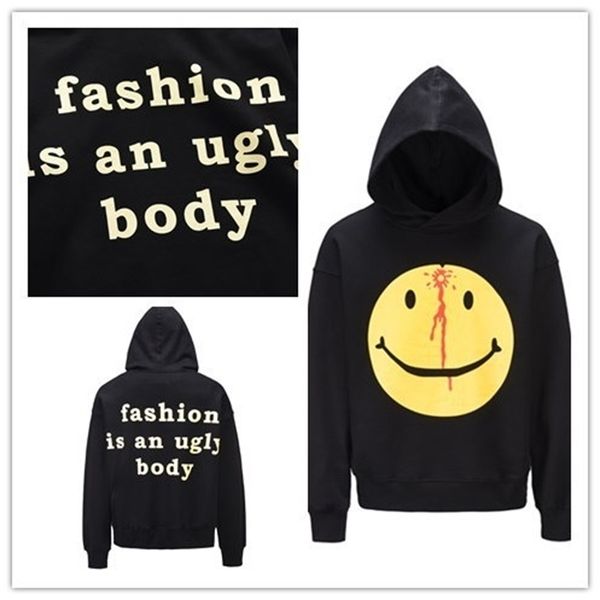 20ss hip hop high street kanye same style with bloody smiling face print couple's round neck sweater fashion, Black
20ss hip hop high street kanye same style with bloody smiling face print couple's round neck sweater fashion, Black