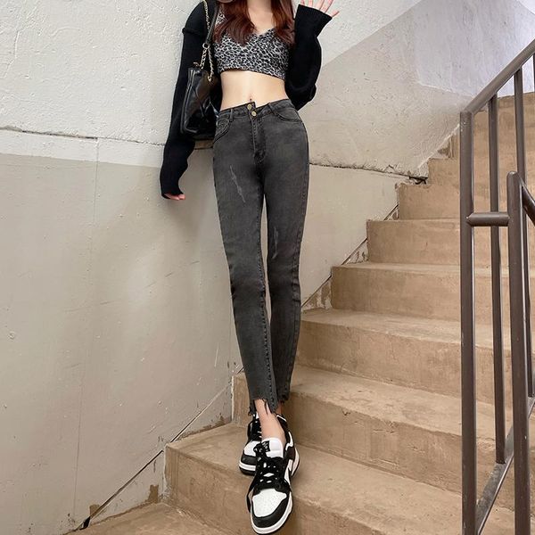 women's jeans 2021 autumn high waist cotton stretchy burr skinny women's crisscross double buckle tight pencil ankle-length pants, Blue
women's jeans 2021 autumn high waist cotton stretchy burr skinny women's crisscross double buckle tight pencil ankle-length pants, Blue