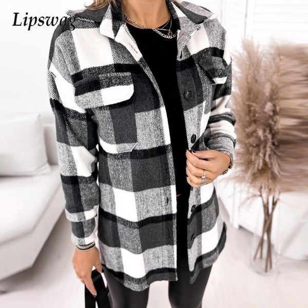 women's wool & blends autumn single breasted turn-down collar coat ladies elegant long sleeve outwear women winter plaid print streetwe, Black
women's wool & blends autumn single breasted turn-down collar coat ladies elegant long sleeve outwear women winter plaid print streetwe, Black