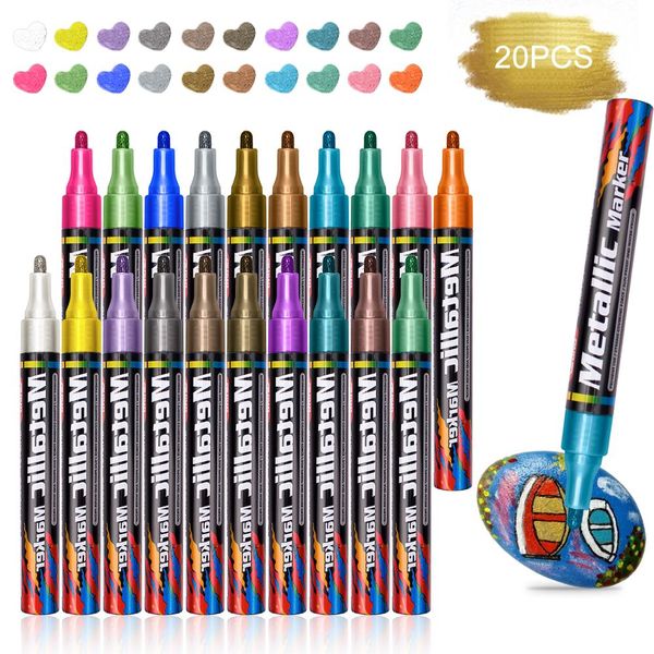20 pcs/set metallic marker birthday gift card making metallic color pen for diy p album kid school supplies
20 pcs/set metallic marker birthday gift card making metallic color pen for diy p album kid school supplies