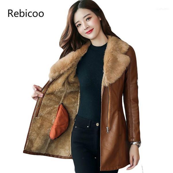 women's leather & faux medium syle fur collar coat thick 2021 winter warm jacket women pu female overcoat plus size1, Black
women's leather & faux medium syle fur collar coat thick 2021 winter warm jacket women pu female overcoat plus size1, Black
