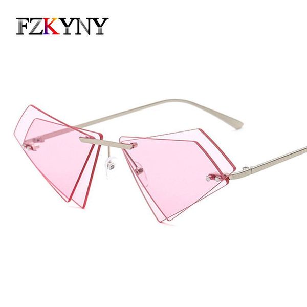 fzkyny unique rimless women sunglasses women vintage double lens fashion brand designer men red clear sun glasses cat eye gafas, White;black
fzkyny unique rimless women sunglasses women vintage double lens fashion brand designer men red clear sun glasses cat eye gafas, White;black
