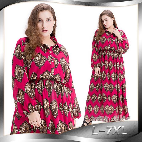 casual dresses plus size women spring elastic waist long lantern sleeve chiffon dress turn-down collar single-breasted floor length maxi, Black;gray
casual dresses plus size women spring elastic waist long lantern sleeve chiffon dress turn-down collar single-breasted floor length maxi, Black;gray