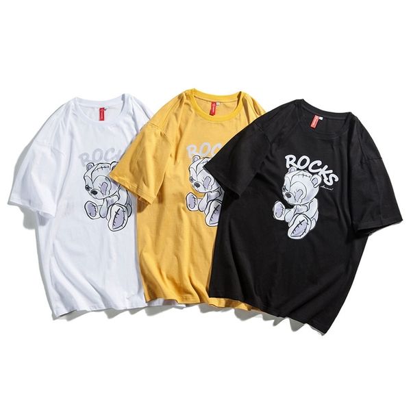 city fanpin 2021 summer men's short sleeve printed t-shirt, White;black