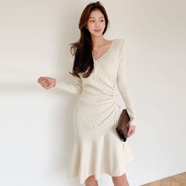 new arrival fashion korean spring midi women ol temperament personality knit v-neck long sleeve slim ruffle mermaid dress wclp, White;black
new arrival fashion korean spring midi women ol temperament personality knit v-neck long sleeve slim ruffle mermaid dress wclp, White;black