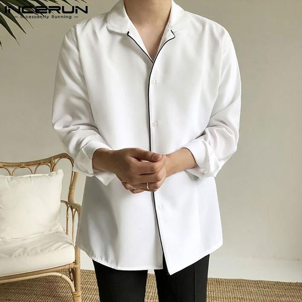 men's casual shirts incerun men patchwork long sleeve lapel blouse man leisure button dress shirt loose korean style camisa masculina, White;black
men's casual shirts incerun men patchwork long sleeve lapel blouse man leisure button dress shirt loose korean style camisa masculina, White;black