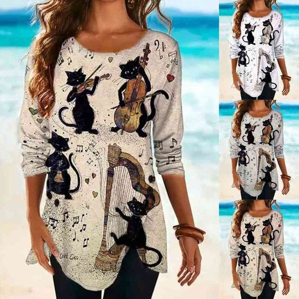 casual cat printing blouse for women plus size shirts fashion loose long sleeve tunic women summer clouthing bluzki damskie, White
casual cat printing blouse for women plus size shirts fashion loose long sleeve tunic women summer clouthing bluzki damskie, White