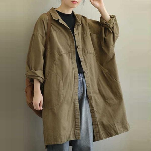 women's trench coats #0146 large size long overcoat women spring autumn full sleeve single breasted coat femme vintage retro loose wind, Tan;black
women's trench coats #0146 large size long overcoat women spring autumn full sleeve single breasted coat femme vintage retro loose wind, Tan;black