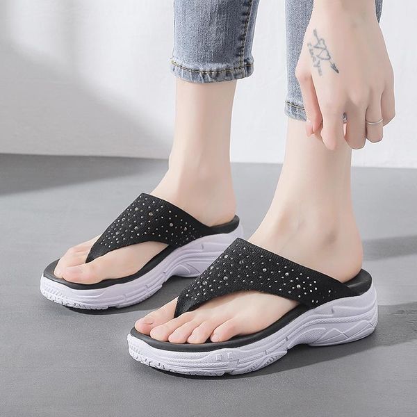 slippers blwbyl 2021 women shoes summer fashion genuine leather woman non-slip flip flops wedges sandals female platform beach, Black
slippers blwbyl 2021 women shoes summer fashion genuine leather woman non-slip flip flops wedges sandals female platform beach, Black