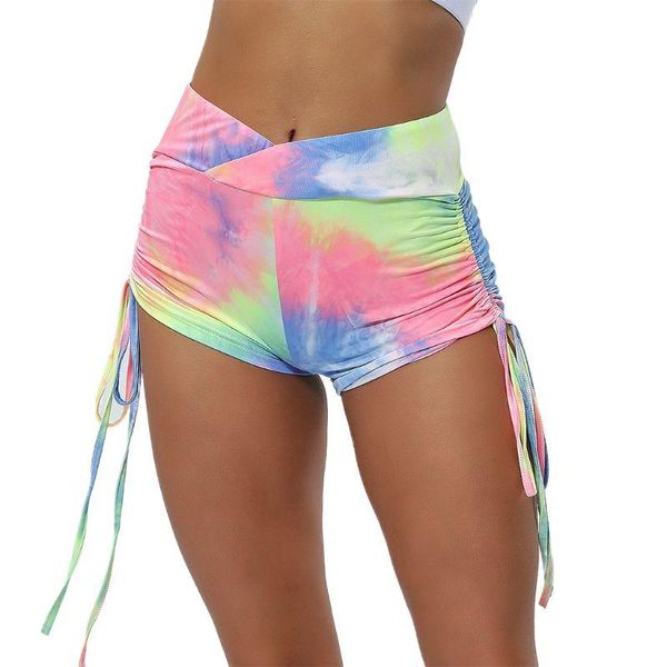 women cross front high waist sport shorts rainbow tie-dye workout running leggings ruched drawstring bulifingt tights, White;black
women cross front high waist sport shorts rainbow tie-dye workout running leggings ruched drawstring bulifingt tights, White;black