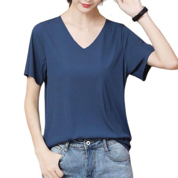 women's t-shirt v-neck ice silk summer thin thread 2021 women loose and comfortable short-sleeved tshirts y2k t shirts black, White
women's t-shirt v-neck ice silk summer thin thread 2021 women loose and comfortable short-sleeved tshirts y2k t shirts black, White