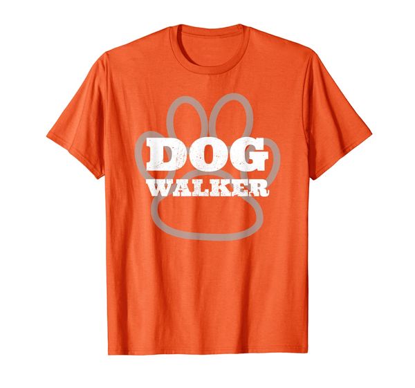 dog walker tshirt with dog paw print, White;black 
dog walker tshirt with dog paw print, White;black