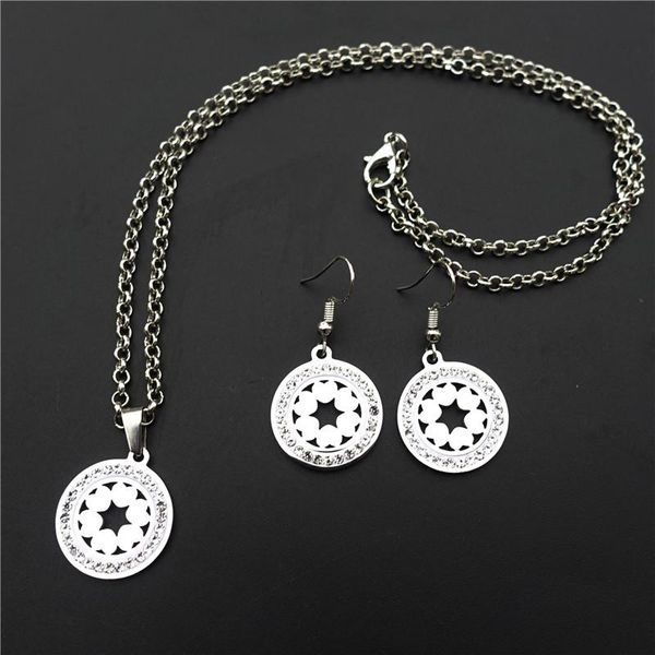 earrings & necklace hearts flower stainless steel jewelry set clay inlaid rhinestone for women girls, Silver
earrings & necklace hearts flower stainless steel jewelry set clay inlaid rhinestone for women girls, Silver