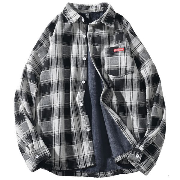 2021 men's plaid autumn new men plus veet long-sleeved warm japanese retro lapel shirt business casual shirts nw57, Black;brown
2021 men's plaid autumn new men plus veet long-sleeved warm japanese retro lapel shirt business casual shirts nw57, Black;brown