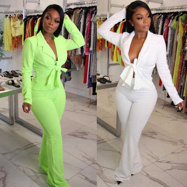 zity autumn white women suits lace up business work office ladies ol costume femme flare pants two piece blazer set 210930
zity autumn white women suits lace up business work office ladies ol costume femme flare pants two piece blazer set 210930
