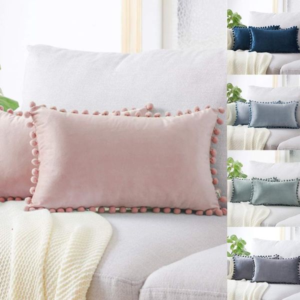 pillow case 30*50cm velvet cushion cover soft solid color pom ball fringed home decor sofa throw living room car chair
pillow case 30*50cm velvet cushion cover soft solid color pom ball fringed home decor sofa throw living room car chair